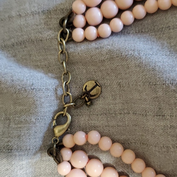 Talbots multi-strand layered pink and crystal stone necklace. - Picture 5 of 5